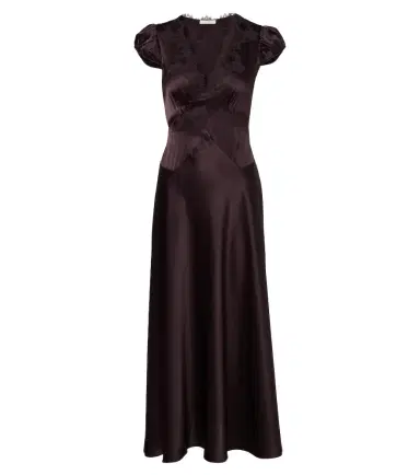 DÔEN Dôen Coraline lace-trimmed silk satin midi dress | Thumbnail 1 DÔEN Dôen Coraline lace-trimmed silk satin midi dress | Thumbnail 1