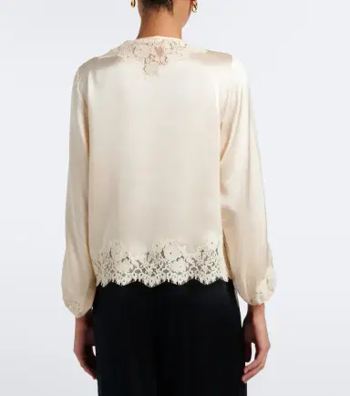 DÔEN Dôen Lucine lace-trimmed silk satin blouse | Thumbnail 2 DÔEN Dôen Lucine lace-trimmed silk satin blouse | Thumbnail 2