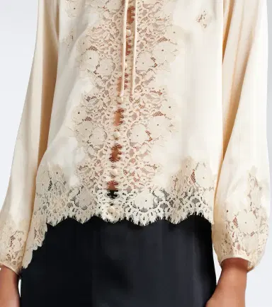 DÔEN Dôen Lucine lace-trimmed silk satin blouse | Thumbnail 3 DÔEN Dôen Lucine lace-trimmed silk satin blouse | Thumbnail 3
