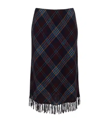 DÔEN Dôen Elowette fringed plaid midi skirt | Thumbnail 1 DÔEN Dôen Elowette fringed plaid midi skirt | Thumbnail 1
