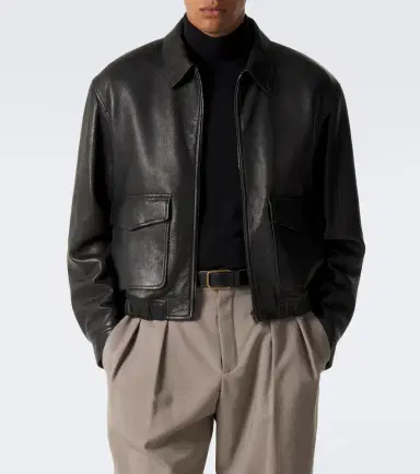 Saint Laurent Leather blouson jacket | Thumbnail 6 Saint Laurent Leather blouson jacket | Thumbnail 6