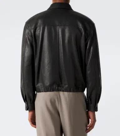 Saint Laurent Leather blouson jacket | Thumbnail 7 Saint Laurent Leather blouson jacket | Thumbnail 7