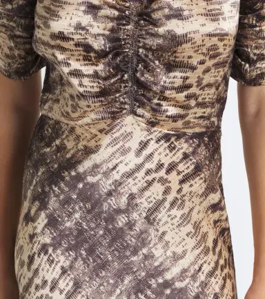 Isabel Marant Lemila ruched snake-print silk midi dress | Thumbnail 3 Isabel Marant Lemila ruched snake-print silk midi dress | Thumbnail 3