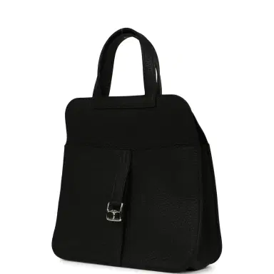 HERMÈS Hermes Halzan 25 Black Clemence Palladium Hardware | Thumbnail 8 HERMÈS Hermes Halzan 25 Black Clemence Palladium Hardware | Thumbnail 8