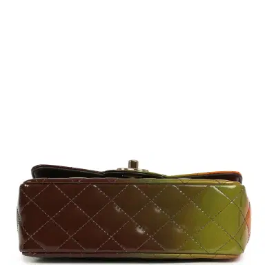 Chanel Pre-owned Chanel Mini Paris-Dakar "Sunset Rectangular Flap Bag Brown, Green, Orange Patent Light Gold Hardware | Thumbnail 6 Chanel Pre-owned Chanel Mini Paris-Dakar "Sunset Rectangular Flap Bag Brown, Green, Orange Patent Light Gold Hardware | Thumbnail 6