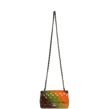 Chanel Pre-owned Chanel Mini Paris-Dakar "Sunset Rectangular Flap Bag Brown, Green, Orange Patent Light Gold Hardware | Thumbnail 7 Chanel Pre-owned Chanel Mini Paris-Dakar "Sunset Rectangular Flap Bag Brown, Green, Orange Patent Light Gold Hardware | Thumbnail 7