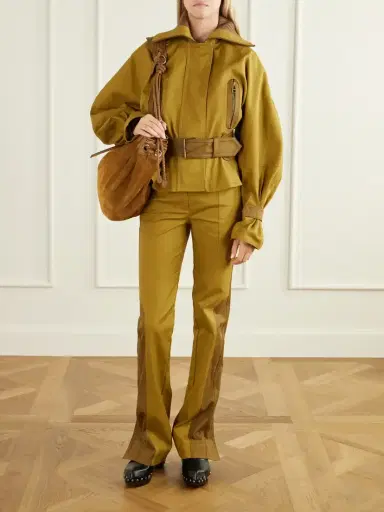 Zimmermann Valiant Cropped Belted Two-tone Cotton-twill Jacket | Thumbnail 2 Zimmermann Valiant Cropped Belted Two-tone Cotton-twill Jacket | Thumbnail 2