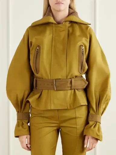 Zimmermann Valiant Cropped Belted Two-tone Cotton-twill Jacket | Thumbnail 3 Zimmermann Valiant Cropped Belted Two-tone Cotton-twill Jacket | Thumbnail 3