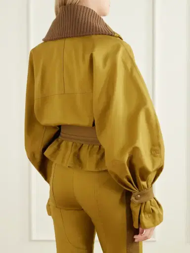 Zimmermann Valiant Cropped Belted Two-tone Cotton-twill Jacket | Thumbnail 4 Zimmermann Valiant Cropped Belted Two-tone Cotton-twill Jacket | Thumbnail 4