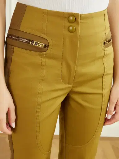 Zimmermann Valiant Two-tone Cotton-drill Mid-rise Straight-leg Pants | Thumbnail 6 Zimmermann Valiant Two-tone Cotton-drill Mid-rise Straight-leg Pants | Thumbnail 6