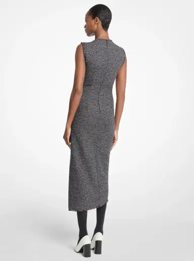 Michael Kors Collection Frayed Crosshatch Tweed Sheath Dress in Black | Thumbnail 2 Michael Kors Collection Frayed Crosshatch Tweed Sheath Dress in Black | Thumbnail 2