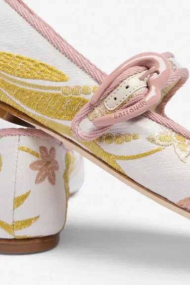 Markarian Larroudé by Markarian: Verona Ballet Flat Mist Floral Brocade | Thumbnail 3 Markarian Larroudé by Markarian: Verona Ballet Flat Mist Floral Brocade | Thumbnail 3