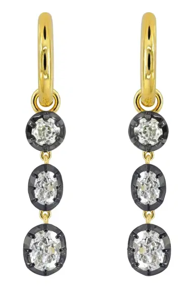 SUTRA Diamond Three Drop Earrings | Thumbnail 1 SUTRA Diamond Three Drop Earrings | Thumbnail 1