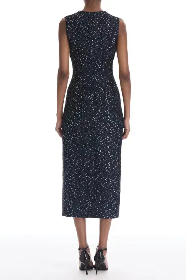 Oscar de la Renta Sleeveless Sequin Tweed Cocktail Dress | Thumbnail 4 Oscar de la Renta Sleeveless Sequin Tweed Cocktail Dress | Thumbnail 4