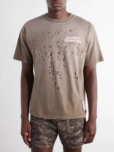 Satisfy Logo-Print Distressed MothTech™ Cotton-Jersey T-Shirt - Men | Thumbnail 3 Satisfy Logo-Print Distressed MothTech™ Cotton-Jersey T-Shirt - Men | Thumbnail 3