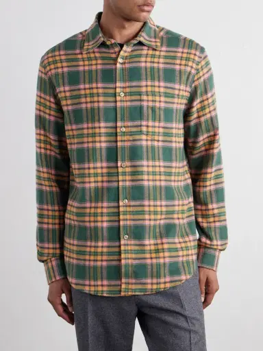Portuguese Flannel Olivara Checked Cotton-Flannel Shirt - Men | Thumbnail 3 Portuguese Flannel Olivara Checked Cotton-Flannel Shirt - Men | Thumbnail 3