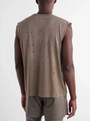 Satisfy Distressed Logo-Print MothTech™ Organic Cotton-Jersey Tank Top - Men | Thumbnail 4 Satisfy Distressed Logo-Print MothTech™ Organic Cotton-Jersey Tank Top - Men | Thumbnail 4
