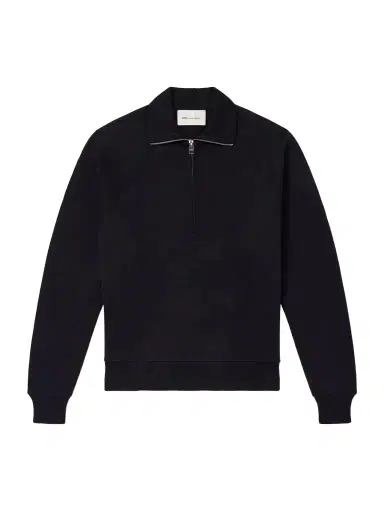 AMI PARIS Logo-Embroidered Cotton-Jersey Half-Zip Sweatshirt - Men | Thumbnail 1 AMI PARIS Logo-Embroidered Cotton-Jersey Half-Zip Sweatshirt - Men | Thumbnail 1