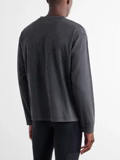 Satisfy Logo-Print Distressed MothTech™ Waffle-Knit Cotton T-Shirt - Men | Thumbnail 4 Satisfy Logo-Print Distressed MothTech™ Waffle-Knit Cotton T-Shirt - Men | Thumbnail 4