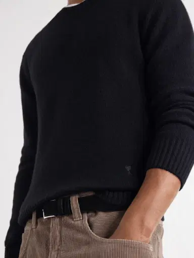 AMI PARIS Logo-Embroidered Cashmere and Wool-Blend Sweater - Men | Thumbnail 5 AMI PARIS Logo-Embroidered Cashmere and Wool-Blend Sweater - Men | Thumbnail 5