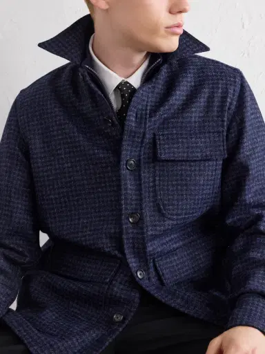 De Petrillo Houndstooth Virgin Wool Overshirt - Men | Thumbnail 5 De Petrillo Houndstooth Virgin Wool Overshirt - Men | Thumbnail 5