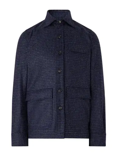 De Petrillo Houndstooth Virgin Wool Overshirt - Men | Thumbnail 1 De Petrillo Houndstooth Virgin Wool Overshirt - Men | Thumbnail 1
