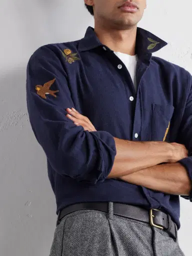 Portuguese Flannel Embroidered Cotton-Flannel Shirt - Men | Thumbnail 5 Portuguese Flannel Embroidered Cotton-Flannel Shirt - Men | Thumbnail 5