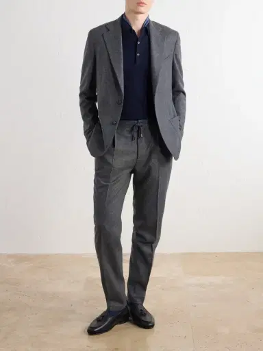 De Petrillo Straight-Leg Wool and Cashmere-Blend Drawstring Suit Trousers - Men | Thumbnail 2 De Petrillo Straight-Leg Wool and Cashmere-Blend Drawstring Suit Trousers - Men | Thumbnail 2