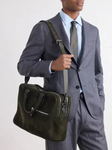 Berluti F088 Leather-Trimmed Suede Briefcase - Men | Thumbnail 3 Berluti F088 Leather-Trimmed Suede Briefcase - Men | Thumbnail 3