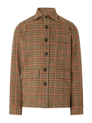 De Petrillo Houndstooth Virgin Wool Overshirt - Men | Thumbnail 1 De Petrillo Houndstooth Virgin Wool Overshirt - Men | Thumbnail 1