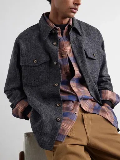 Portuguese Flannel Logia Checked Cotton-Flannel Shirt - Men | Thumbnail 5 Portuguese Flannel Logia Checked Cotton-Flannel Shirt - Men | Thumbnail 5