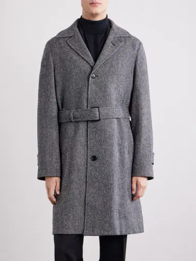De Petrillo Petrucci Belted Wool and Cashmere-Blend Tweed Coat - Men | Thumbnail 3 De Petrillo Petrucci Belted Wool and Cashmere-Blend Tweed Coat - Men | Thumbnail 3