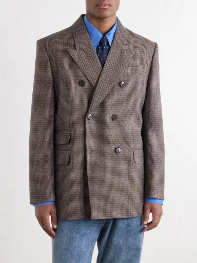 AMI PARIS Double-Breasted Houndstooth Virgin Wool Blazer - Men | Thumbnail 3 AMI PARIS Double-Breasted Houndstooth Virgin Wool Blazer - Men | Thumbnail 3