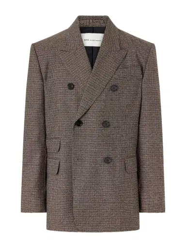AMI PARIS Double-Breasted Houndstooth Virgin Wool Blazer - Men | Thumbnail 1 AMI PARIS Double-Breasted Houndstooth Virgin Wool Blazer - Men | Thumbnail 1