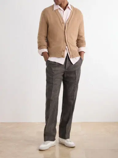AMI PARIS Logo-Embroidered Cashmere and Wool-Blend Cardigan - Men | Thumbnail 2 AMI PARIS Logo-Embroidered Cashmere and Wool-Blend Cardigan - Men | Thumbnail 2