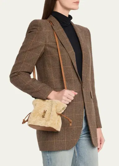 Saint Laurent Jamie Mini YSL Shearling & Leather Shoulder Bag | Thumbnail 2 Saint Laurent Jamie Mini YSL Shearling & Leather Shoulder Bag | Thumbnail 2