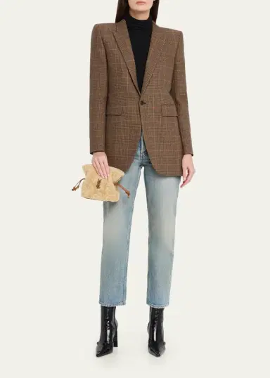 Saint Laurent Jamie Mini YSL Shearling & Leather Shoulder Bag | Thumbnail 5 Saint Laurent Jamie Mini YSL Shearling & Leather Shoulder Bag | Thumbnail 5