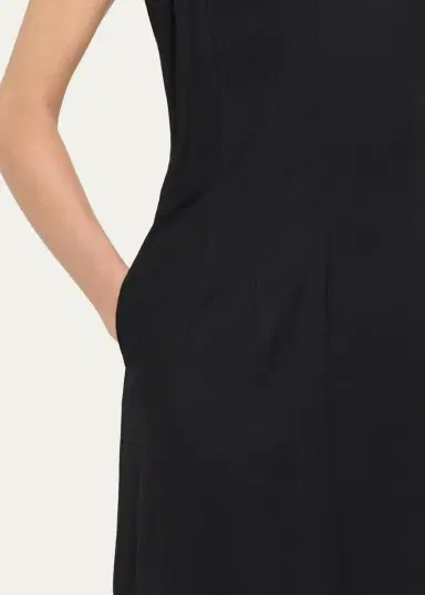Plan C Sleeveless Feather-Hem Midi Dress | Thumbnail 5 Plan C Sleeveless Feather-Hem Midi Dress | Thumbnail 5