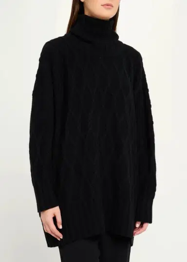 Eskandar Cashmere Cable Roll Neck - Long Length | Thumbnail 4 Eskandar Cashmere Cable Roll Neck - Long Length | Thumbnail 4