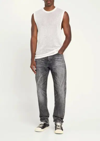 Master Craft Union Men's Straight-Leg Fade-Effect Cotton Jeans | Thumbnail 2 Master Craft Union Men's Straight-Leg Fade-Effect Cotton Jeans | Thumbnail 2