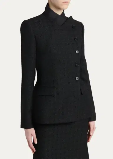 Alexander McQueen Light Tweed Single-Breasted Jacket | Thumbnail 4 Alexander McQueen Light Tweed Single-Breasted Jacket | Thumbnail 4
