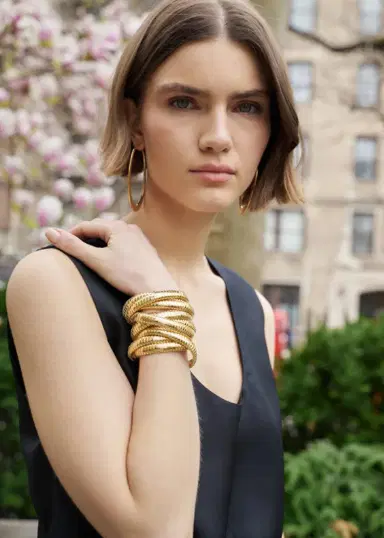 SIDNEY GARBER 18K Yellow Gold 3 Band 12mm Rolling Bracelet | Thumbnail 2 SIDNEY GARBER 18K Yellow Gold 3 Band 12mm Rolling Bracelet | Thumbnail 2