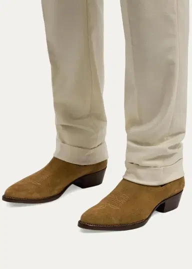 Ralph Lauren Men's Calf-Suede Chelsea Western Boots | Thumbnail 2 Ralph Lauren Men's Calf-Suede Chelsea Western Boots | Thumbnail 2