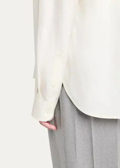 Bottega Veneta Silk Taffeta Button-Down Shirt | Thumbnail 5 Bottega Veneta Silk Taffeta Button-Down Shirt | Thumbnail 5