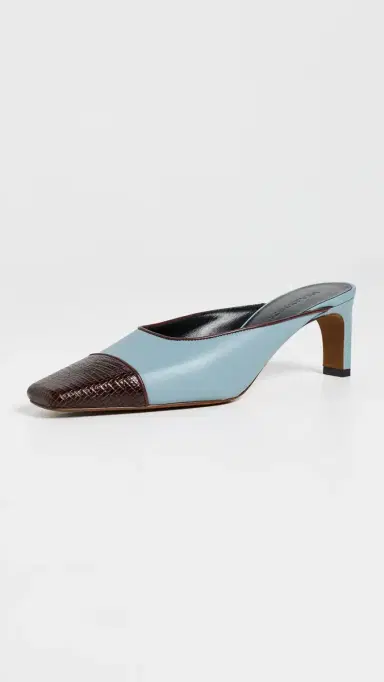 Ulla Johnson Mix Media Mid Heel Mules | Thumbnail 2 Ulla Johnson Mix Media Mid Heel Mules | Thumbnail 2