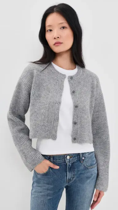 GOOD AMERICAN The Shrunken Cable Cardigan | Thumbnail 2 GOOD AMERICAN The Shrunken Cable Cardigan | Thumbnail 2
