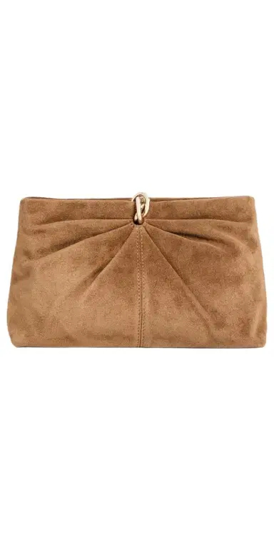 Loeffler Randall Corrine Gathered Multi Ring Suede Clutch | Thumbnail 1 Loeffler Randall Corrine Gathered Multi Ring Suede Clutch | Thumbnail 1