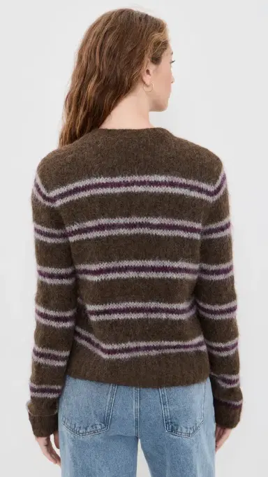 Jenni Kayne Bordeaux Stripe Timber Cardigan | Thumbnail 3 Jenni Kayne Bordeaux Stripe Timber Cardigan | Thumbnail 3