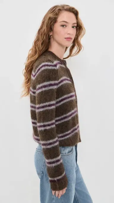 Jenni Kayne Bordeaux Stripe Timber Cardigan | Thumbnail 4 Jenni Kayne Bordeaux Stripe Timber Cardigan | Thumbnail 4