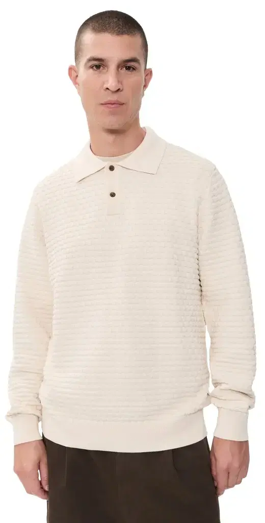 Check Structure Knitted Polo Check Structure Knitted Polo